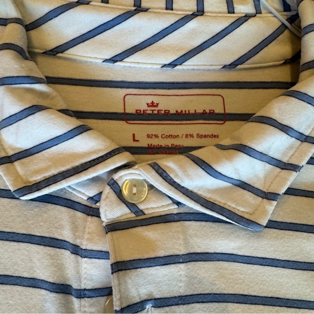 Peter Miller Fishers Island Cotton Men's Striped Polo Shirt - Picture 3 of 6